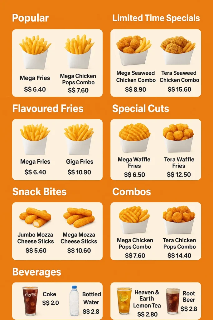 Potato Corner Singapore Menu